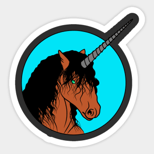 Brown Unicorn Sticker